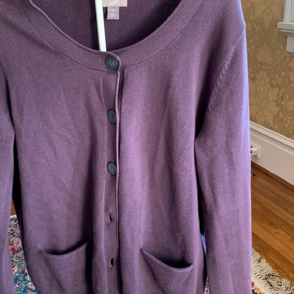 J Jill plum cardigan with‎ pockets. Worn about 3x . Great!!!!! - Picture 1 of 5